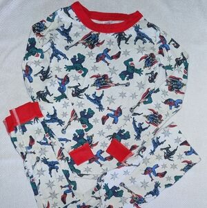Hanna Andersson Marvel Avengers Christmas Long Johns Pajamas Sleepwear 130 (8)